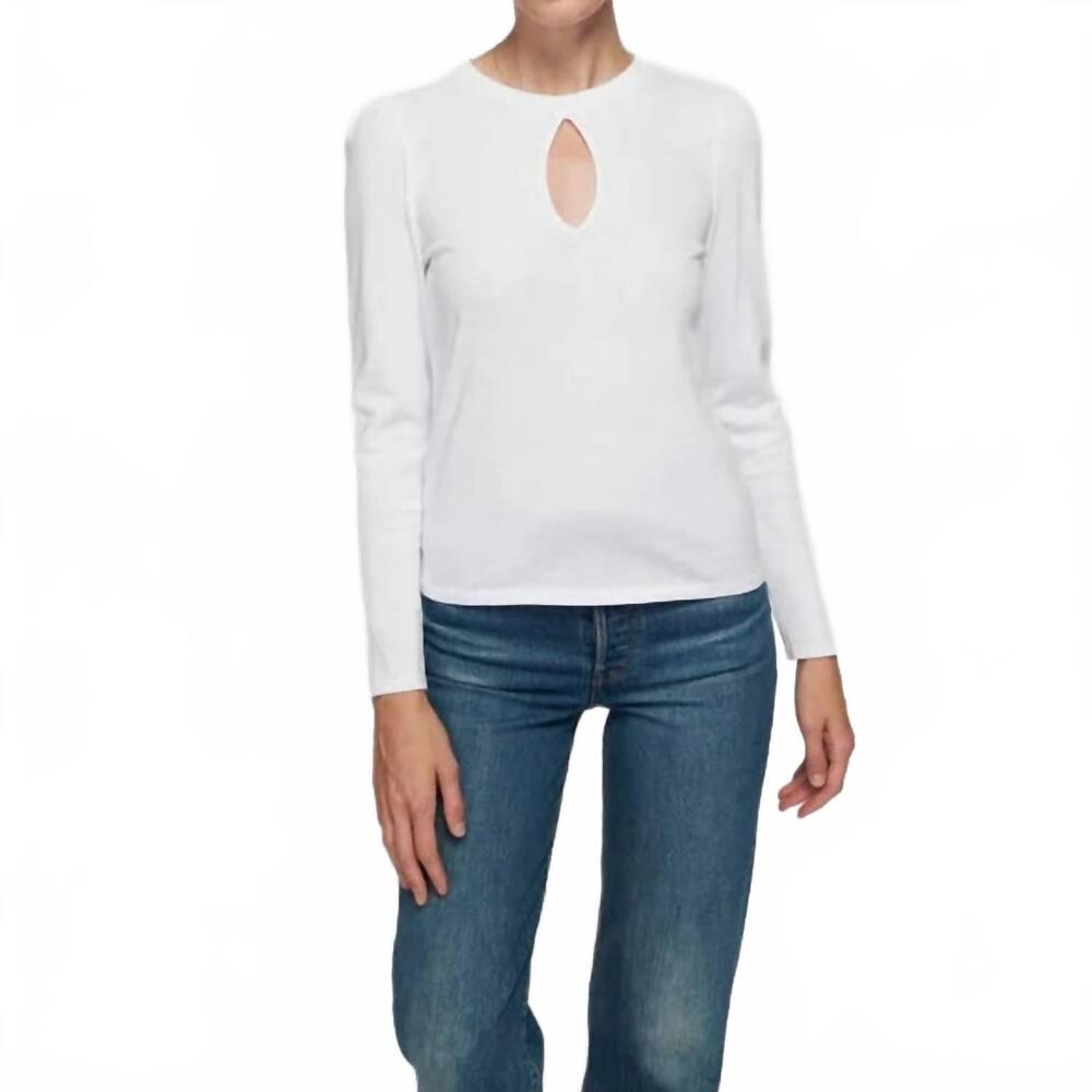 NEW NATION LTD dania tee with keyhole in optic white